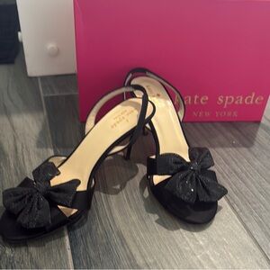 Kate Spade Black Bow Slingback Heels